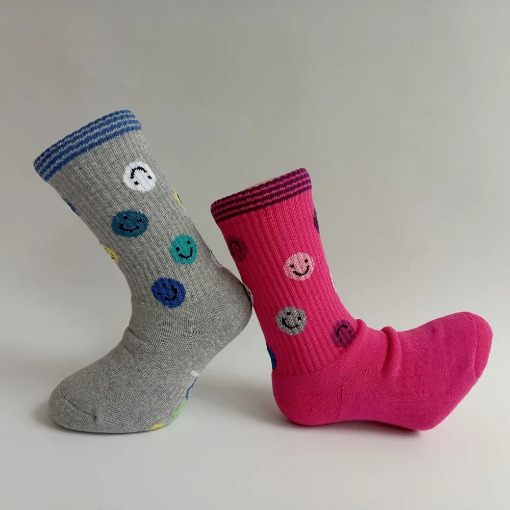 Dětské sportovní froté ponožky Trepon Smajlík, růžové