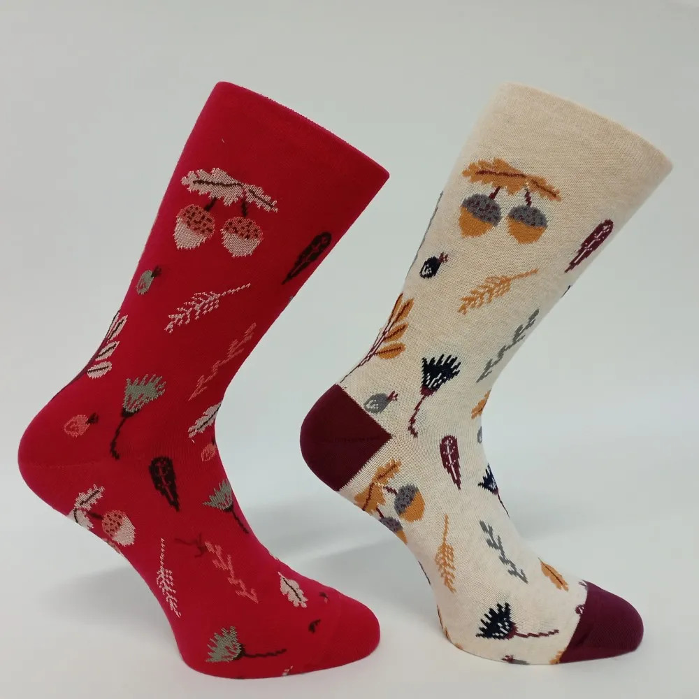 Dámské ponožky s ruličkovým lemem Trepon Eichel, červené