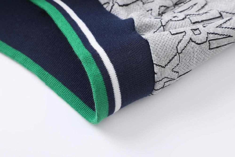 Teplá chlapecká mikina Kugo FM0362 šedá / zelené rukávy