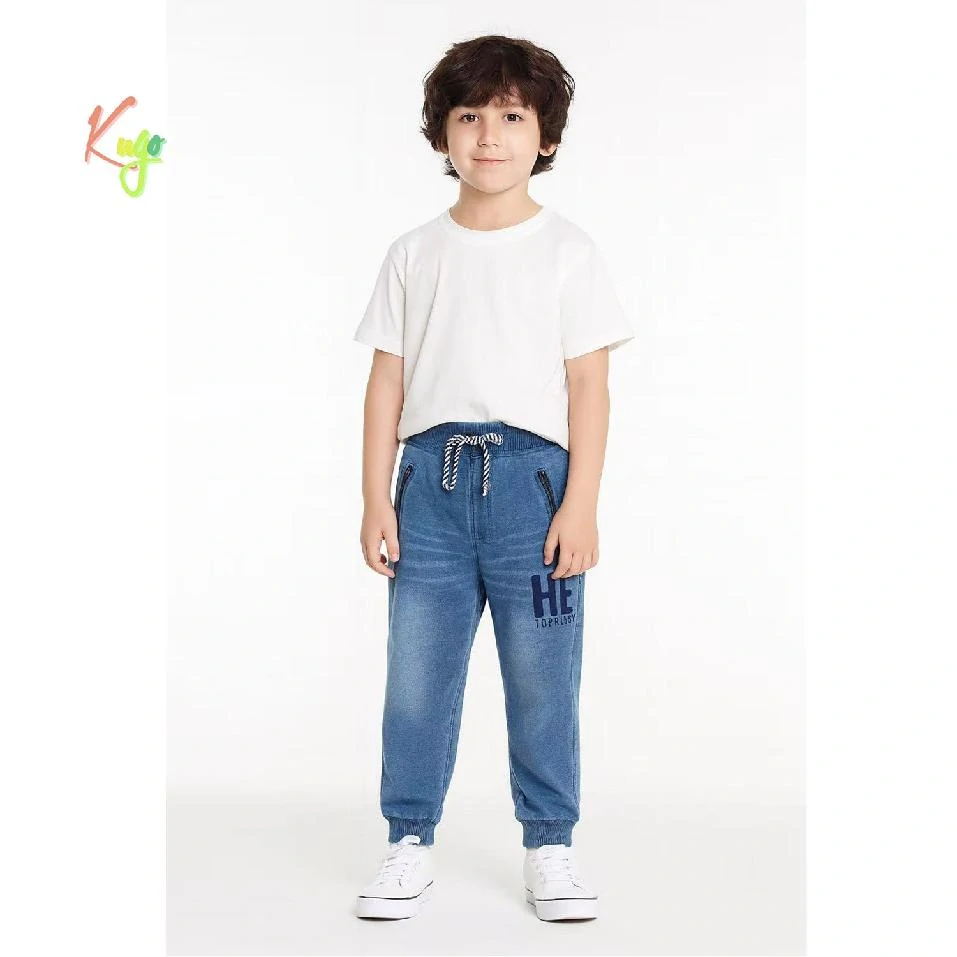 Chlapecké riflové tepláky - kalhoty Kugo FK0280 modré / modré doplňky