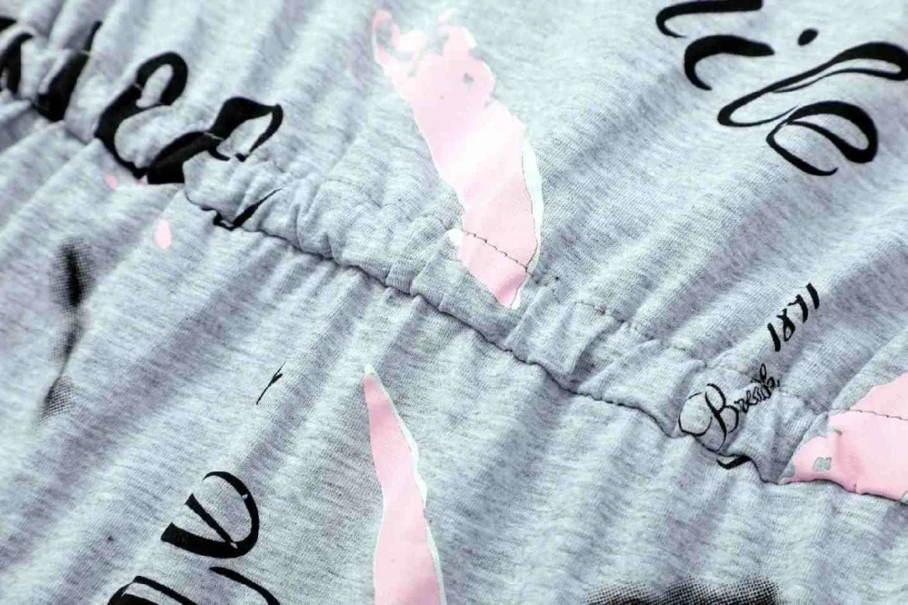 Dívčí šaty krátký rukáv Kugo HS9331 šedé