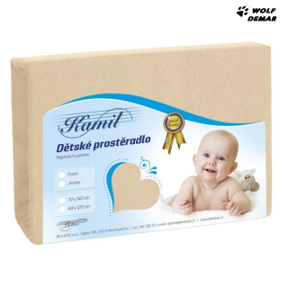 BELLATEX Dětské prostěradlo froté 70x140 cm, sv. béžové