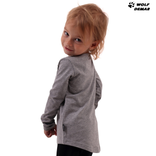 Dívčí tunika JOŽÁNEK dlouhý rukáv šedý melír