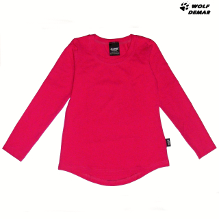 Dívčí tunika JOŽÁNEK dlouhý rukáv sytě růžová