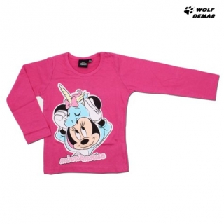 Dívčí tričko dl.r. SETINO Minnie unicorn tm. růžové