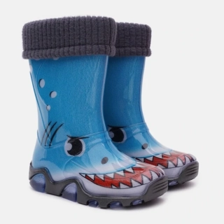 Dětské zateplené holínky Demar Stormer Lux Print 0032 AR žralok