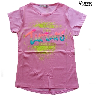 Dívčí tričko kr.r. KUGO HC06278 růžové