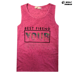 Dívčí tílko KUGO ML7192 tm. růžové, vel. 134-164