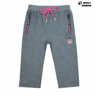 Dívčí 3/4 tepláky KUGO JT5949 šedé, vel. 134-164