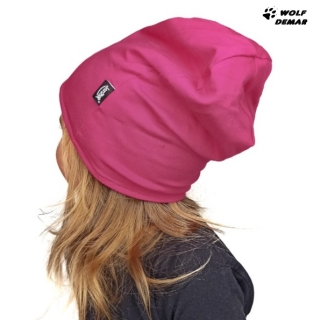 Dětská oboustranná čepice JOŽÁNEK, černá + cyklámen