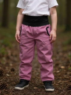 JOŽÁNEK Dětské softshellové kalhoty, růžové