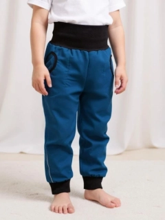 JOŽÁNEK Dětské softshellové kalhoty, petrolejové