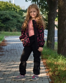 JOŽÁNEK Dětské softshellové kalhoty, černé