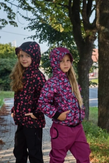 Dětská softshellová bunda s fleecem JOŽÁNEK růžový maskáč