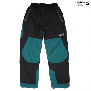 Zateplené šusťákové kalhoty WOLF B2172 černé se zelenou