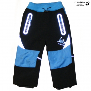 Softshellové kalhoty s fleecem KUGO HK2621 černá s modrou