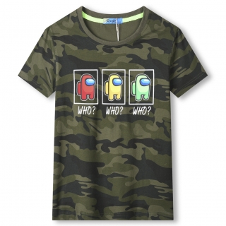 Chlapecké maskáčové tričko KUGO TM9217, žlutá aplikace