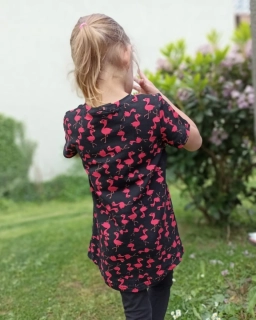 JOŽÁNEK Dívčí tričko krátký rukáv, plameňáci