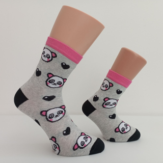 Dívčí ponožky TREPON Panda, šedé