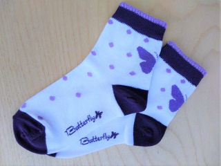 Dívčí ponožky TREPON Motýl, bílé