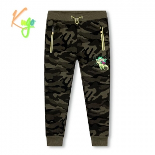 Zateplené maskáčové tepláky KUGO JK9535, modrá aplikace