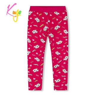 Dívčí zateplené legíny KUGO YL8732, růžové