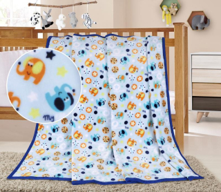 BELLATEX Dětská přikrývka Ella sloník na sv.modré 100x155 cm