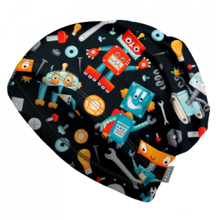 UNUO Dětská fleecová čepice Homeless, roboti