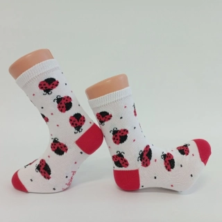 Dětské ponožky TREPON Beruška, bílo-červené