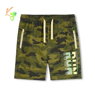 Chlapecké maskáčové kraťasy KUGO TM8252, zelené - žlutá aplikace