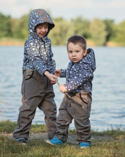 JOŽÁNEK Dětská softshellová kombinéza, pandy béžové
