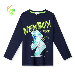 Chlapecké tričko dl.r. KUGO HC0335, tmavě modré, vel. 134-164