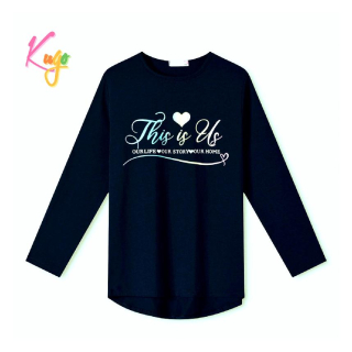 Dívčí tričko dl.r. KUGO HC0750, černé, vel. 146-176