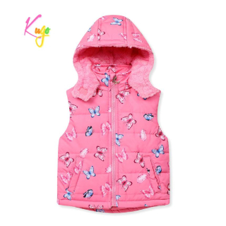 Dívčí šusťáková vesta KUGO KB2337, tmavě růžová
