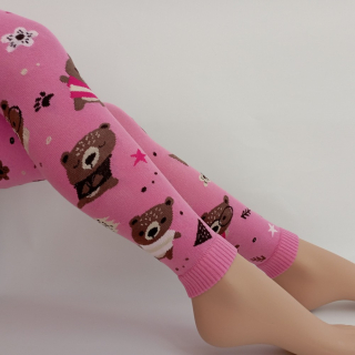 Dívčí punčochové legíny TREPON Medvěd, růžové