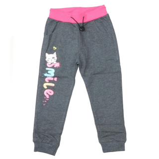 Dívčí tepláky KUGO WT0867, šedý melír