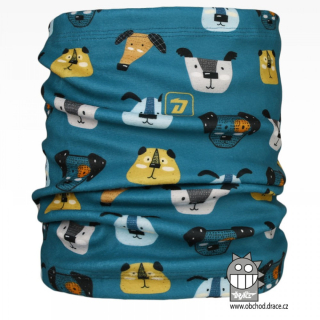 Chlapecký flísový nákrčník Dráče Yetti - vzor 03, petrol pejsci