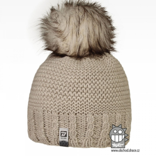 Dráče Dětská pletená čepice Rainbow - vzor 10, světle béžová