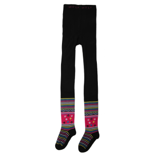 Dívčí punčocháče WOLF P2315, černé s proužky