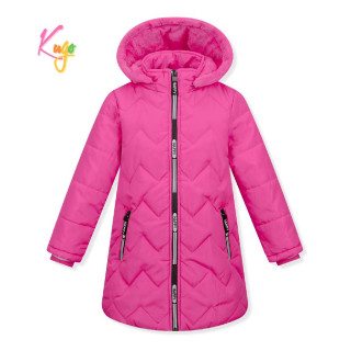 Dívčí zimní bunda / kabát KUGO KB2345, tmavě růžová