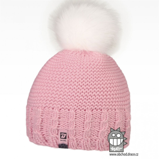 Dráče Dětská pletená čepice Rainbow - vzor 01, světle růžová