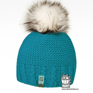 Dráče Dětská pletená čepice Rainbow - vzor 08, tmavě tyrkysová