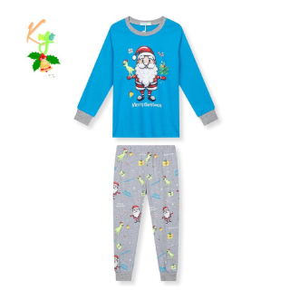 Chlapecké vánoční pyžamo KUGO MP3836, modré / šedé