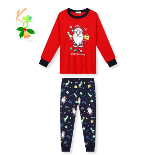 Chlapecké vánoční pyžamo KUGO MP3836, červené / tm. modré