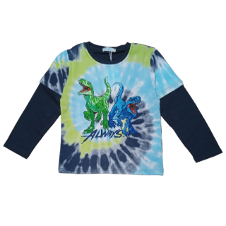 Chlapecké tričko dl.r. Kugo HC9313, tmavě modré