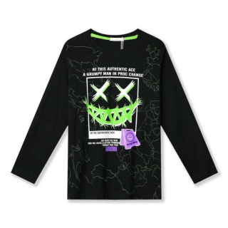 Chlapecké tričko dl.r. KUGO HC9315, tmavě modré