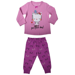 Dívčí pyžamo Wolf S2251 s kočičkou, fialové