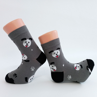 Dětské bambusové ponožky Trepon Alík, šedo-černé