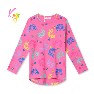 Dívčí tričko dl.r. Kugo HC9297, tmavě růžové