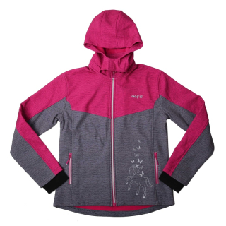 Dívčí softshellová bunda zateplená Wolf B2267, šedá s růžovou